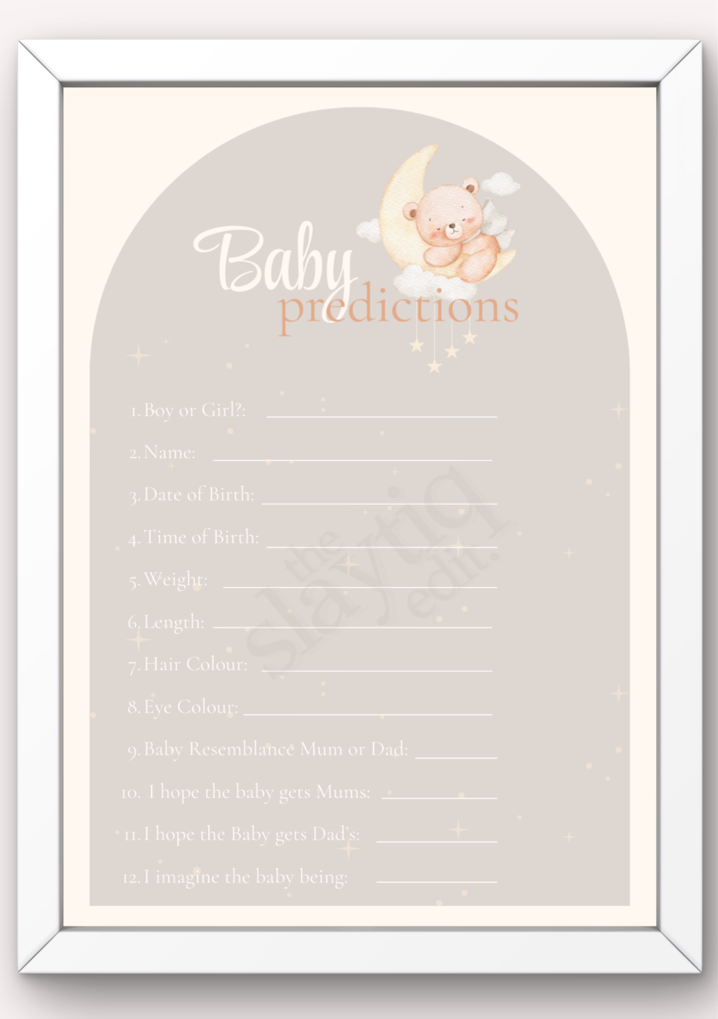 Teddy & Moon Baby Prediction Template