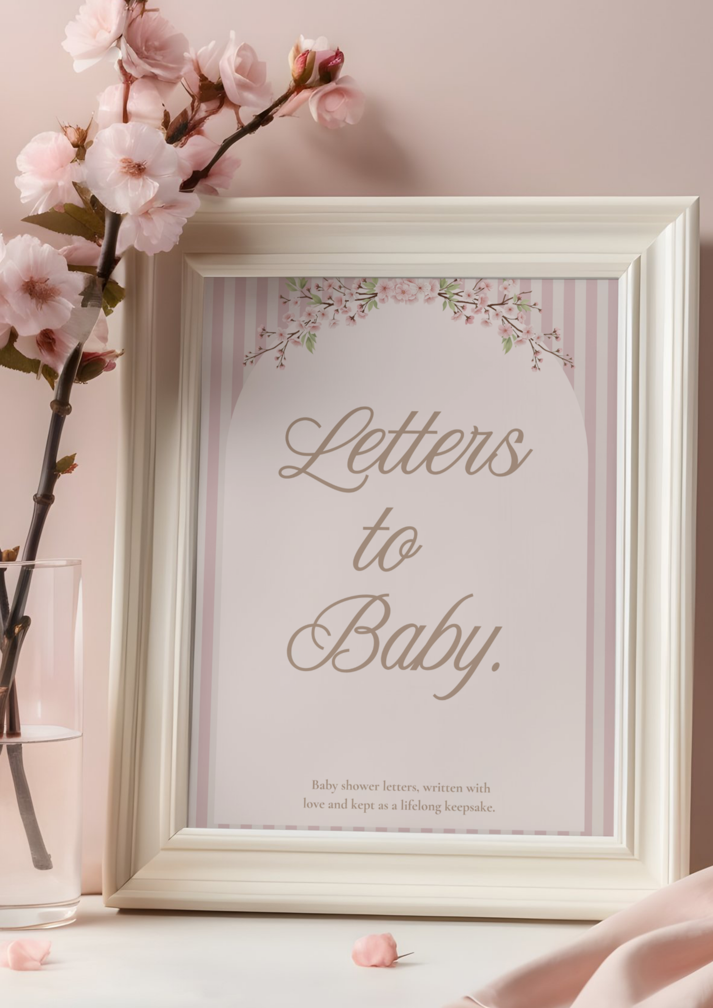 Letters to Baby – Blushed Stripes | Premium Printable Baby Shower Keepsake & Guest Letters