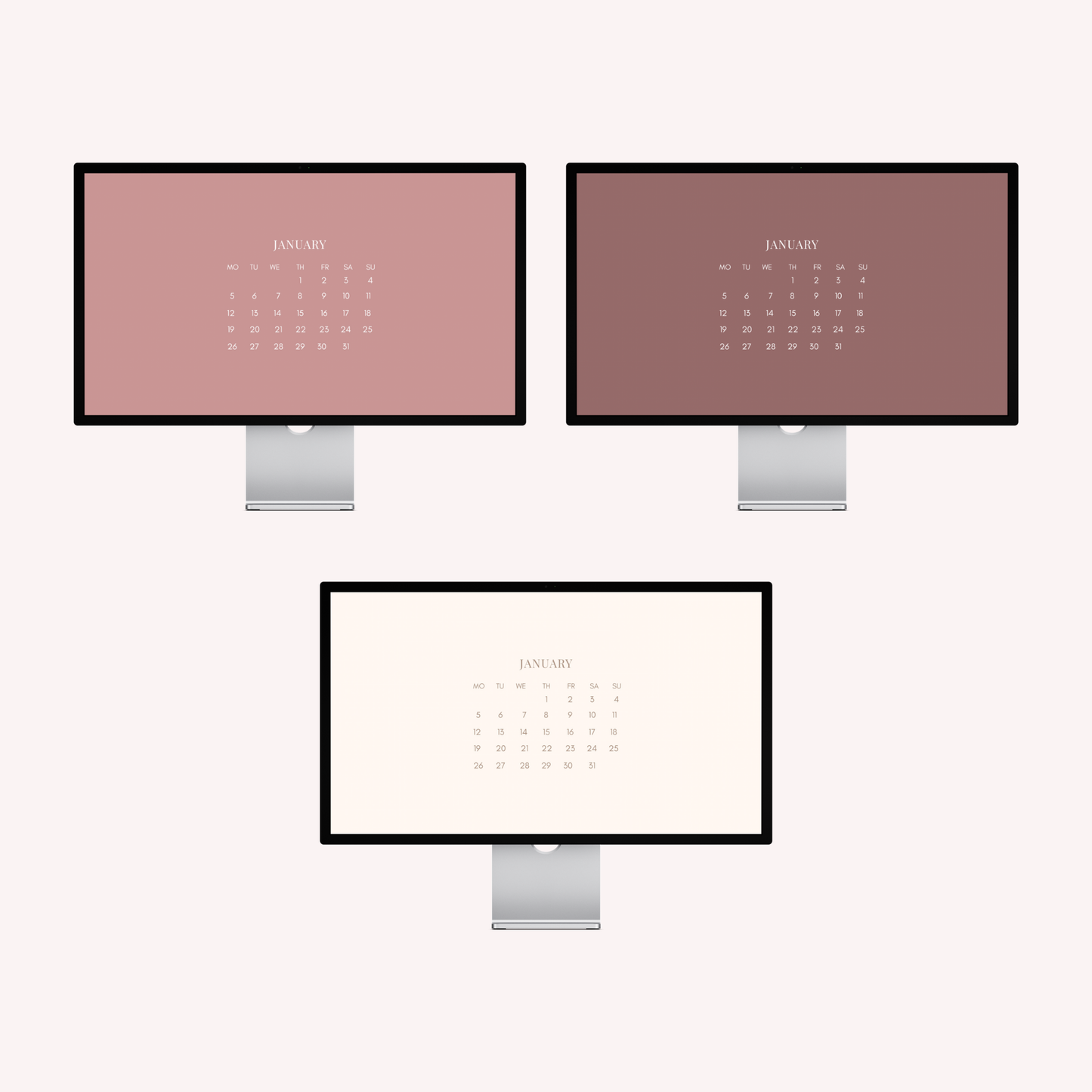 iMac January Calendar Pack - 7 Wallpapers