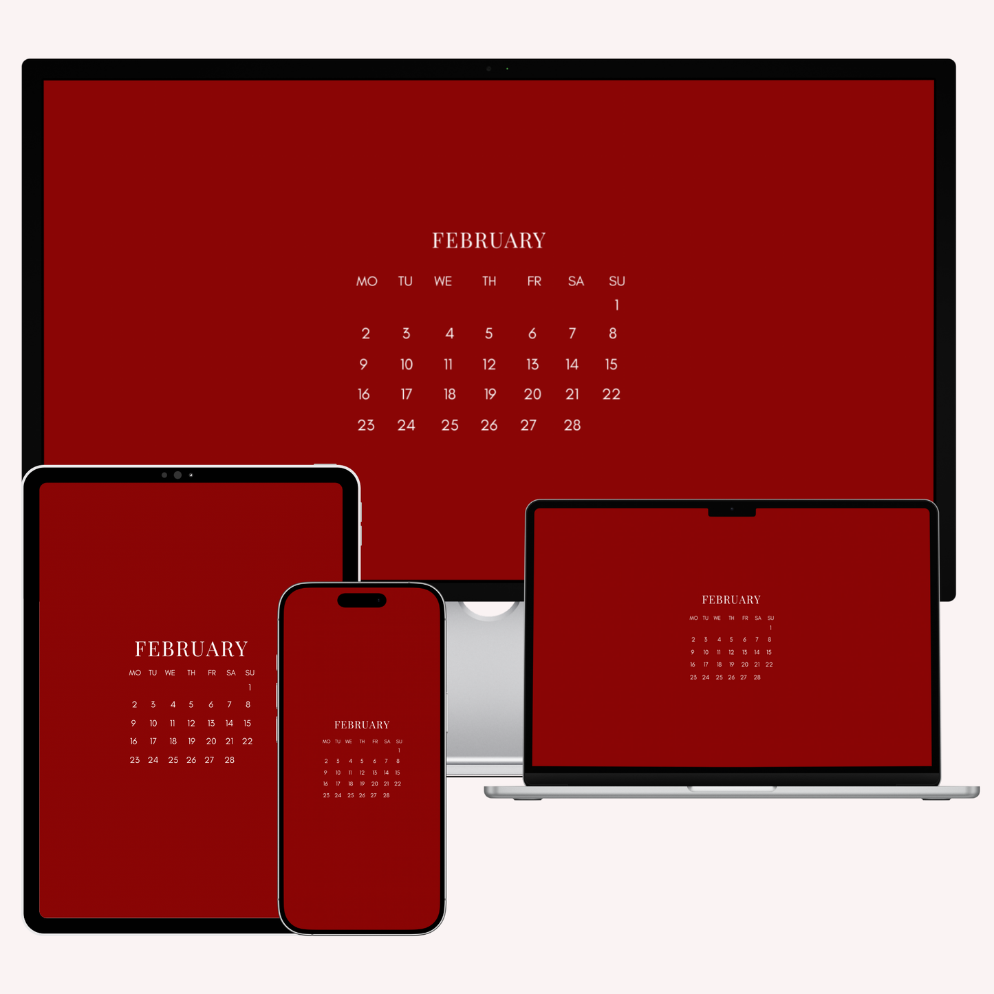2026 February Valentines Edition Bundle – 32 Cohesive Wallpapers for iPhone, iPad, MacBook & iMac