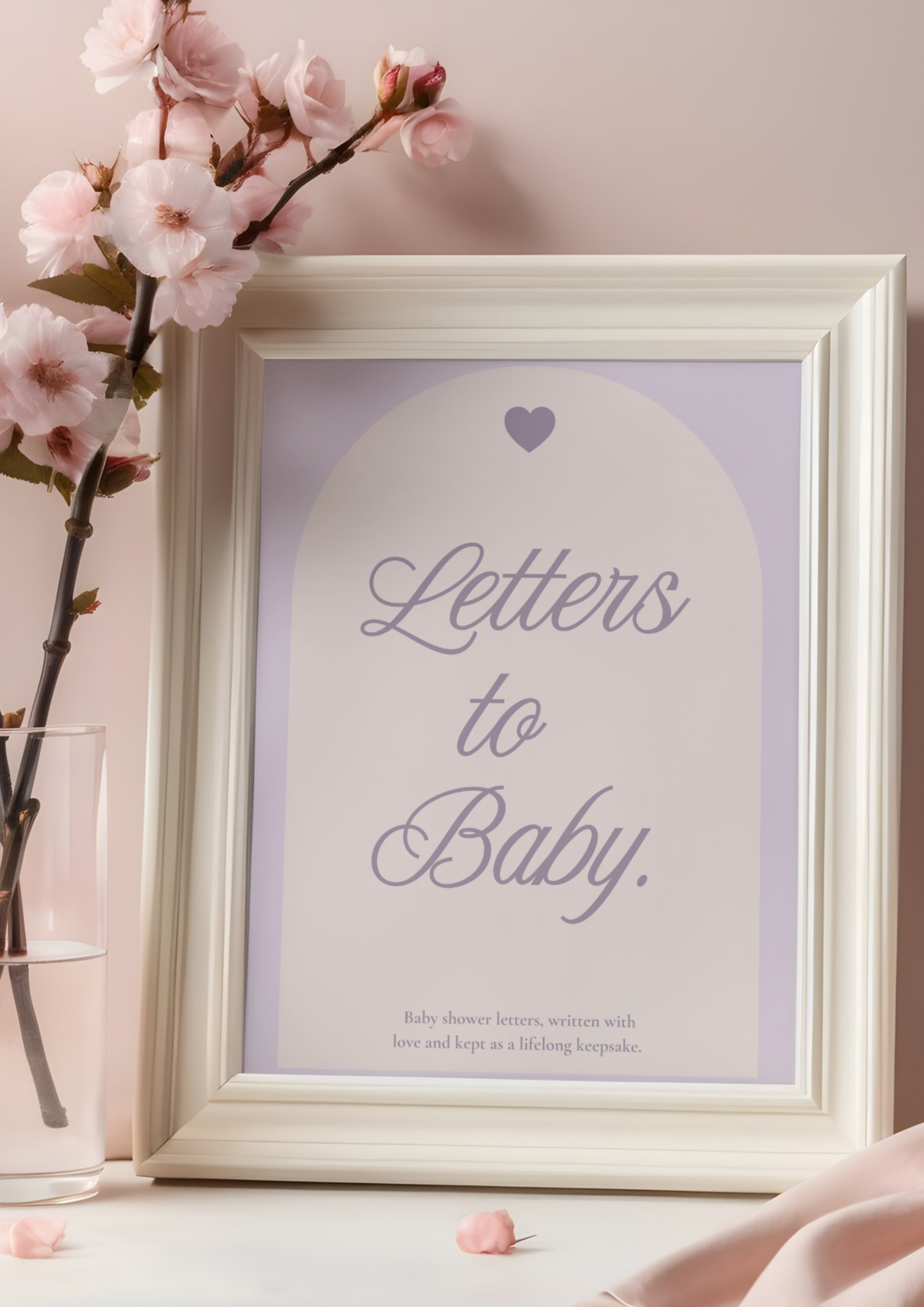 Letters to Baby – Lilac Love | Printable Baby Shower Guest Letters & Keepsake Template