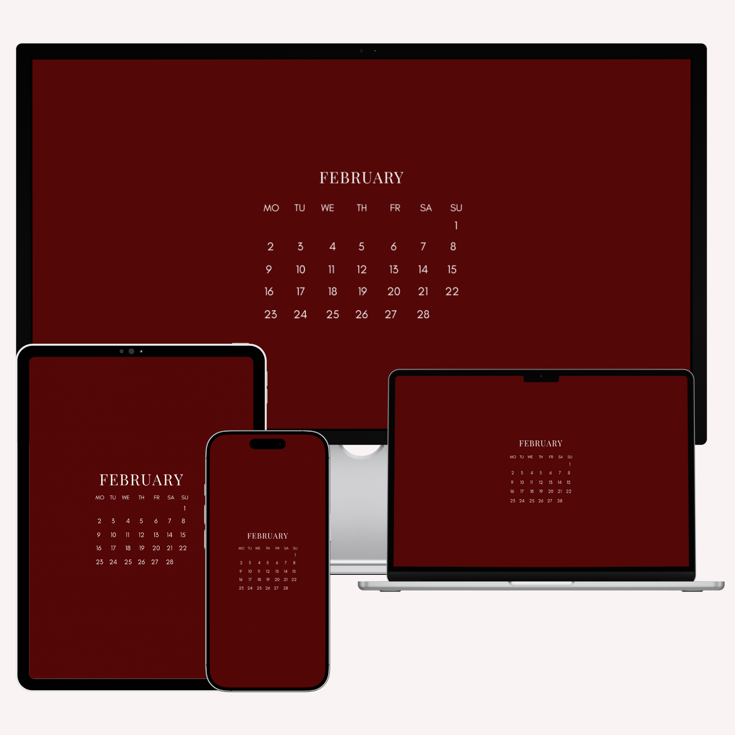 2026 February Valentines Edition Bundle – 32 Cohesive Wallpapers for iPhone, iPad, MacBook & iMac