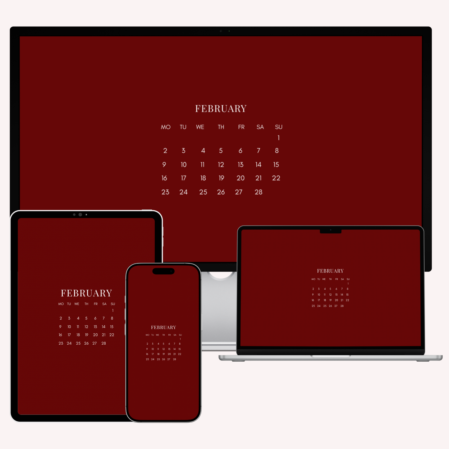 2026 February Valentines Edition Bundle – 32 Cohesive Wallpapers for iPhone, iPad, MacBook & iMac