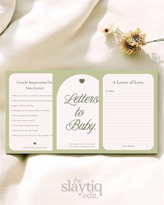 Letters to Baby – Stargaze Sage | Printable Baby Shower Guest Letters & Keepsake Template