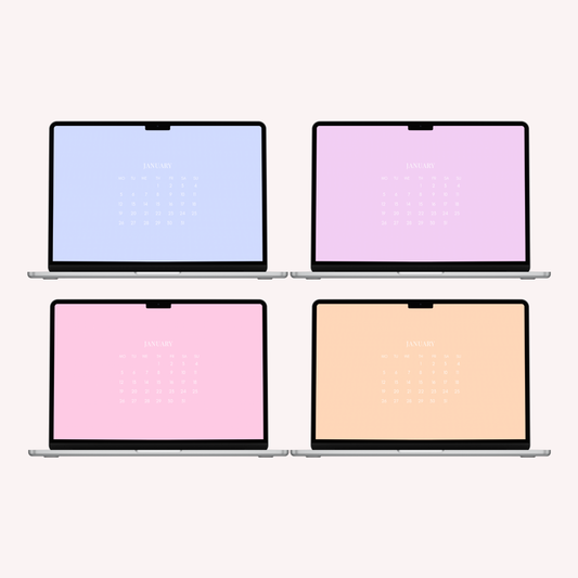 MacBook January Calendar Pack - 7 Wallpapers