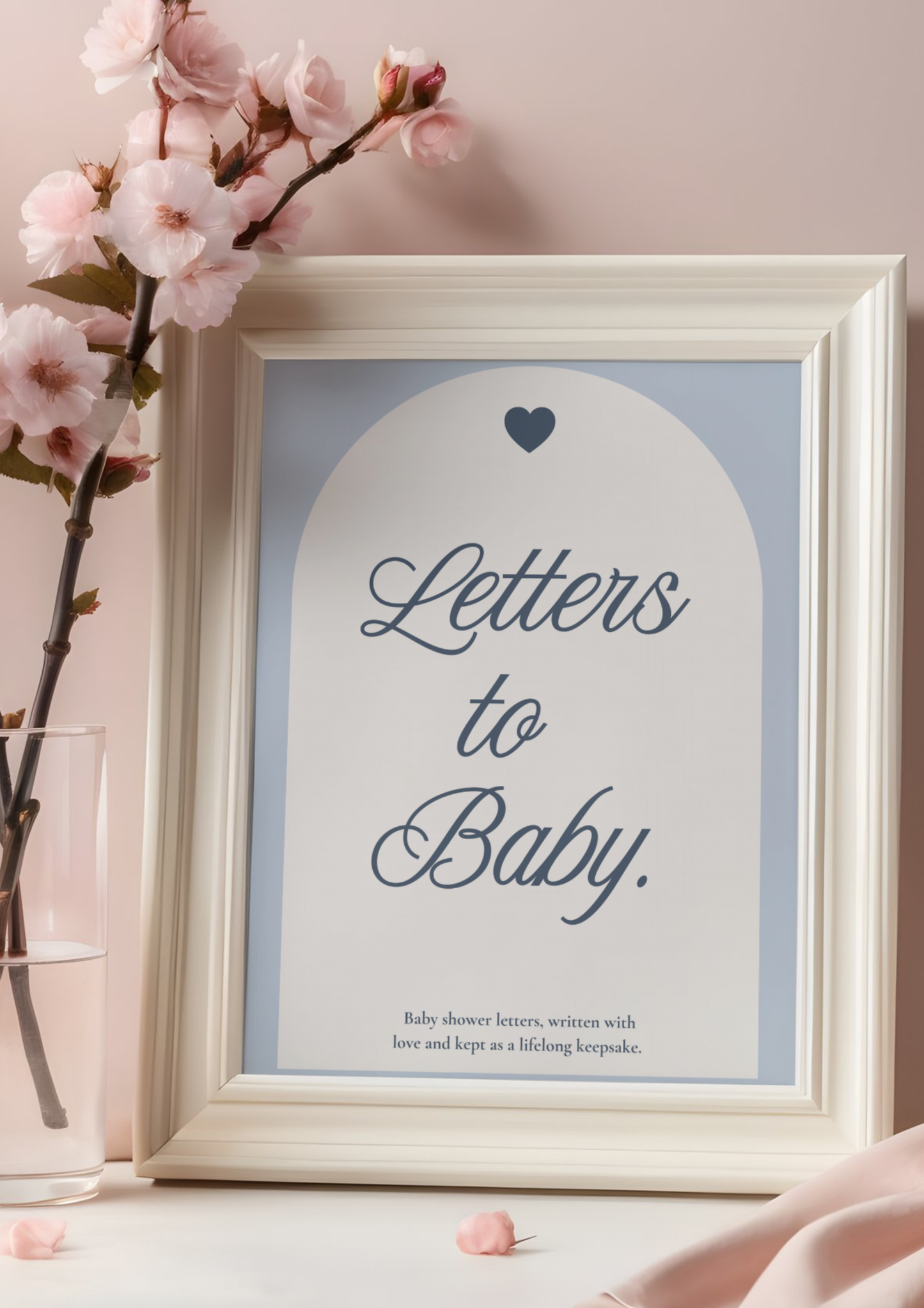 Letters to Baby – Blossom Blue | Printable Baby Shower Guest Letters & Keepsake Template