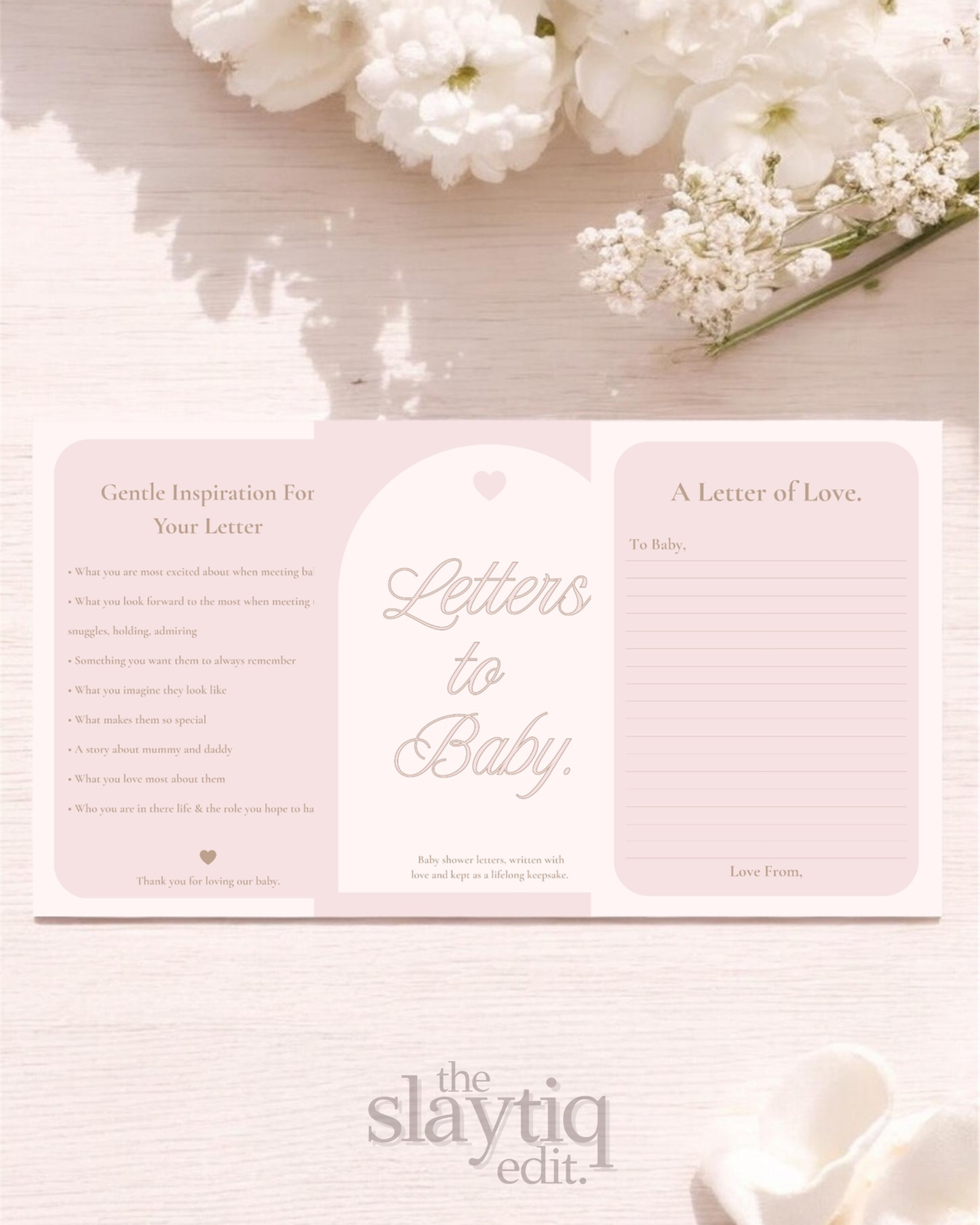 Letters to Baby – Soft Blush | Printable Baby Shower Guest Letters & Keepsake Template