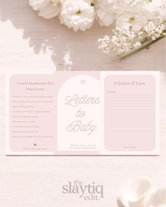 Letters to Baby – Soft Blush | Printable Baby Shower Guest Letters & Keepsake Template