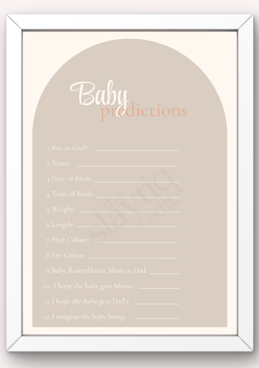 Our Little Love Baby Prediction Template