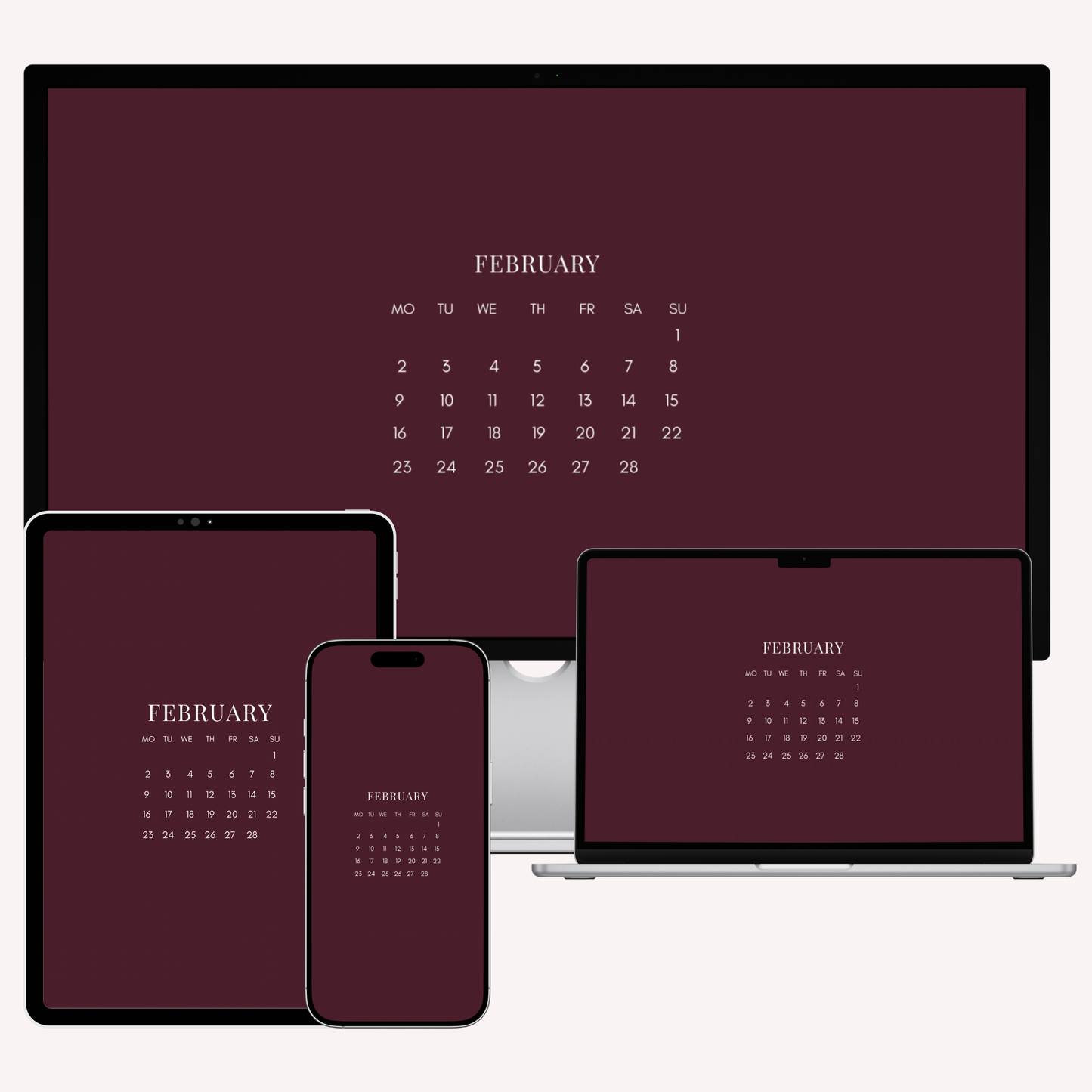 2026 February Valentines Edition Bundle – 32 Cohesive Wallpapers for iPhone, iPad, MacBook & iMac