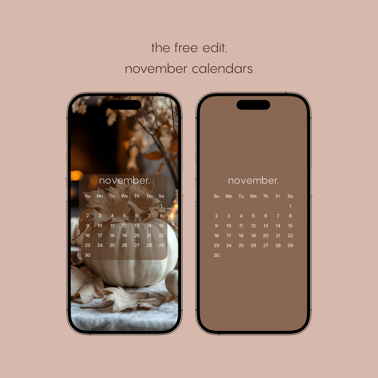 november calendar phone bundle.