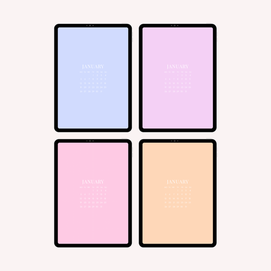 iPad January Calendar Pack - 7 Wallpapers