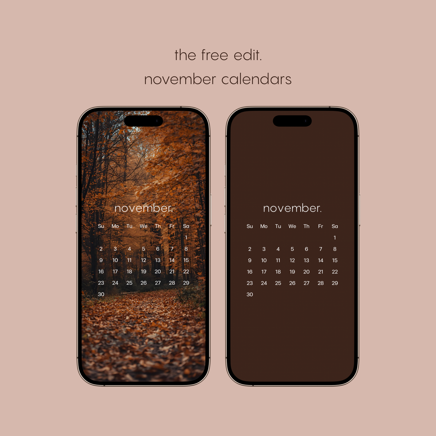 november calendar phone bundle.