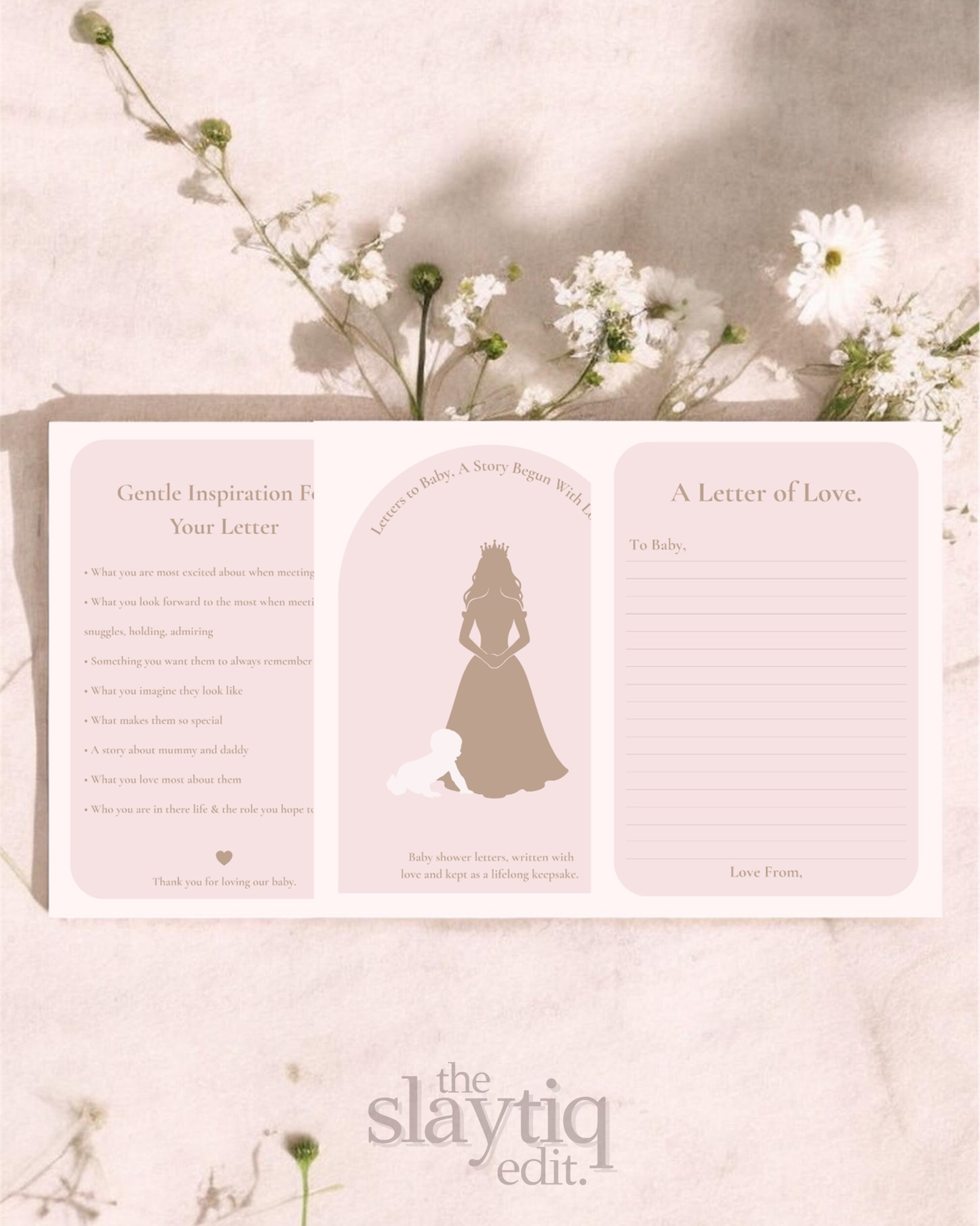 Letters to Baby – A Fairytale of Love | Editable Baby Shower Guest Letters & Memory Keepsake